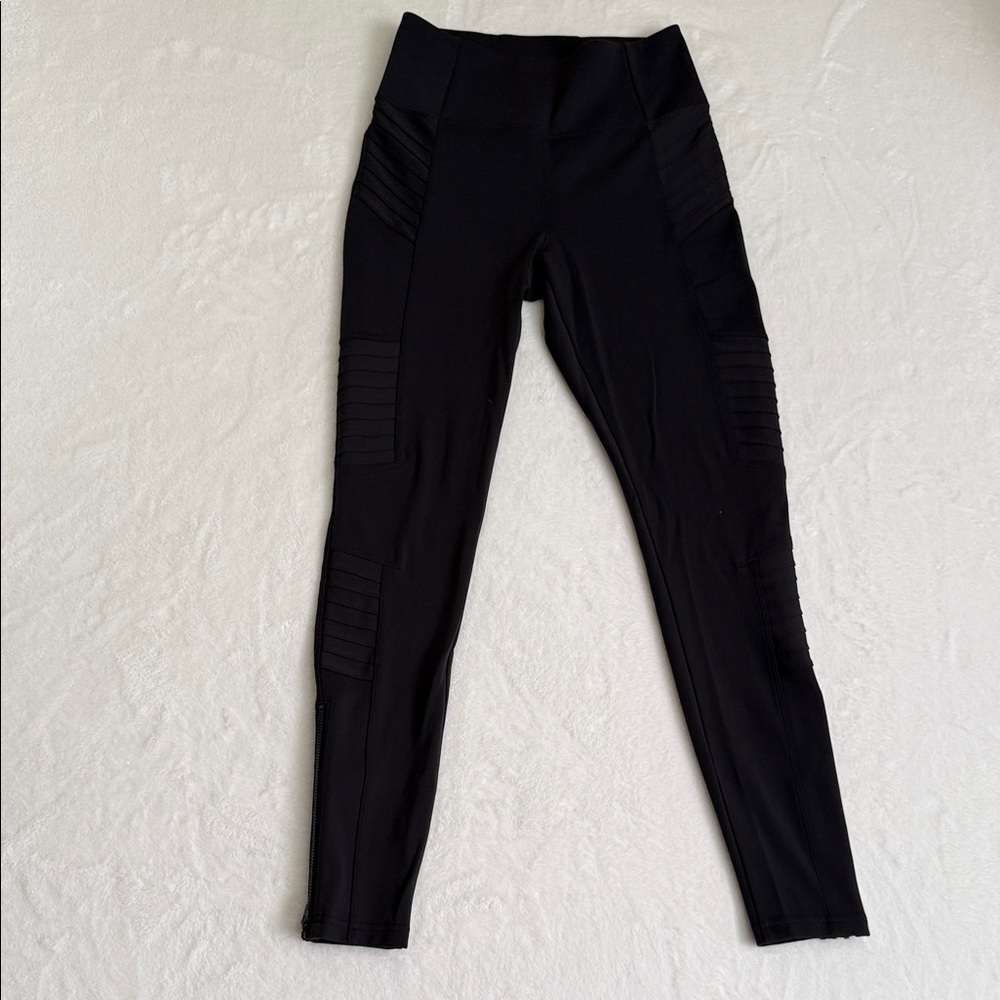 Athleta Black Delancey Moto Tight Leggings